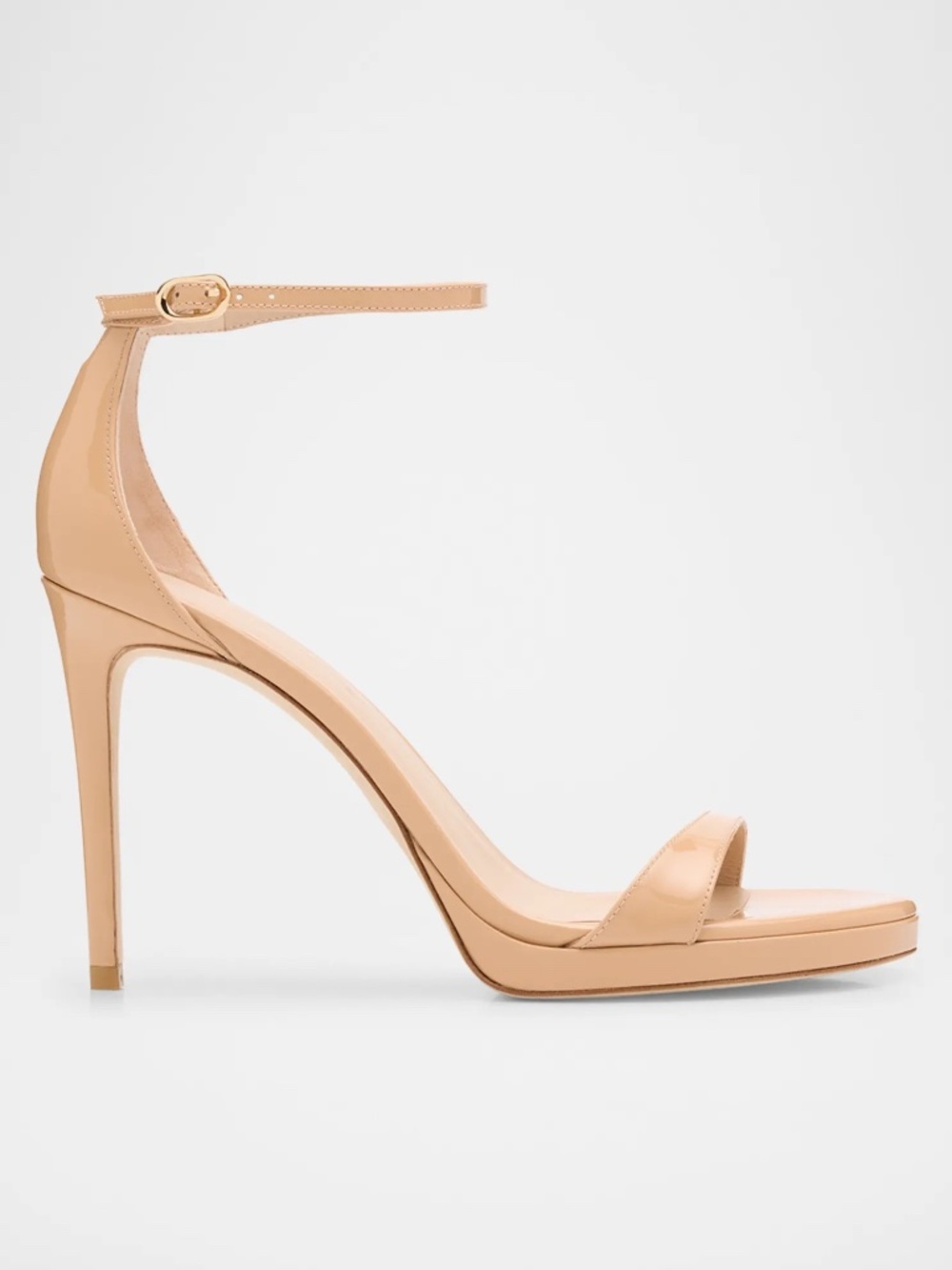 Stuart Weitzman "Nudist" glossy patent leather platform sandals